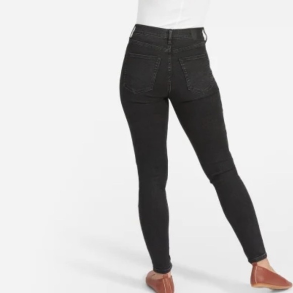 Everlane The Authentic Stretch High Rise Skinny Button Fly Washed Black 25 - Picture 2 of 9